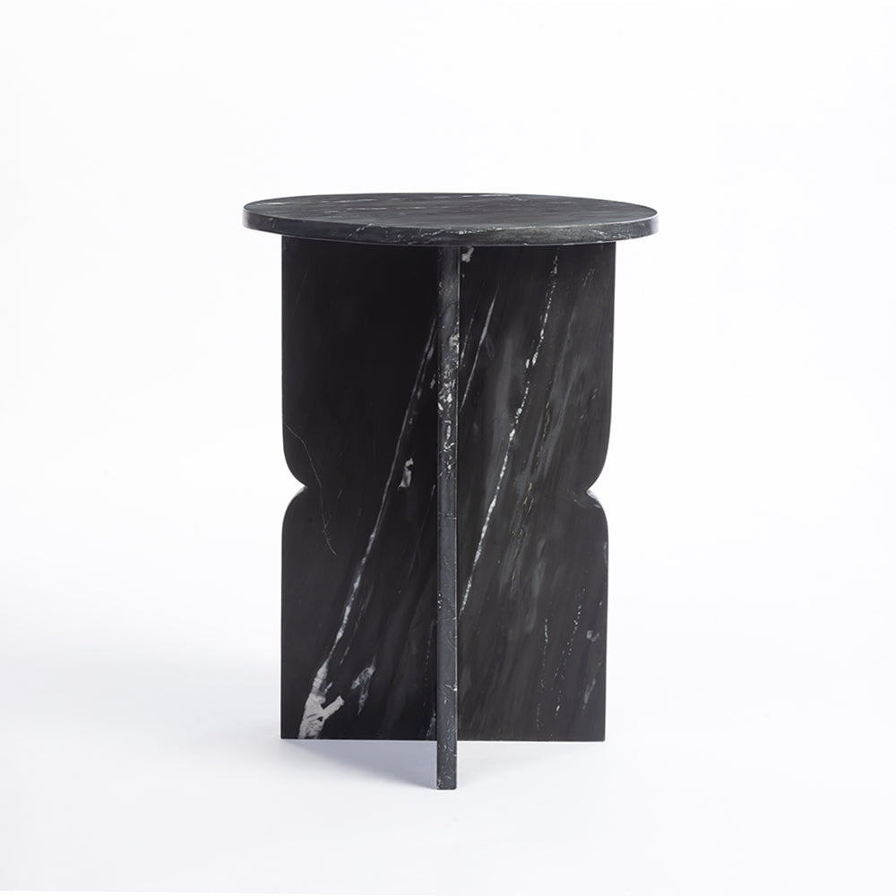 Zuri Black Marble Round Side Table
