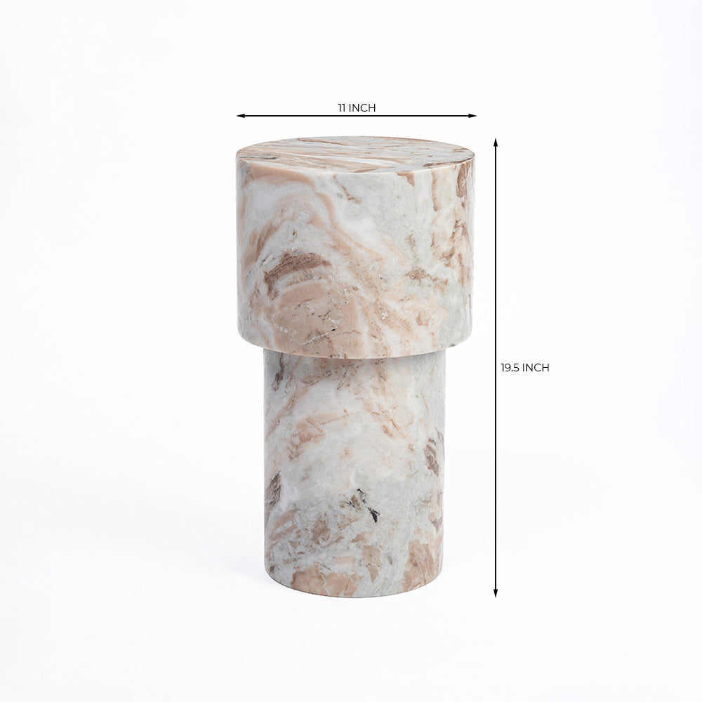 Kaash Circular Accent Table - Sawar Marble