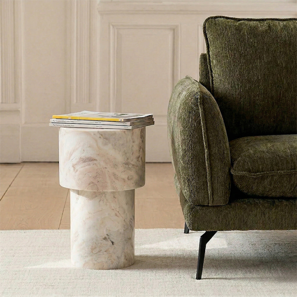 Kaash Circular Accent Table - Sawar Marble