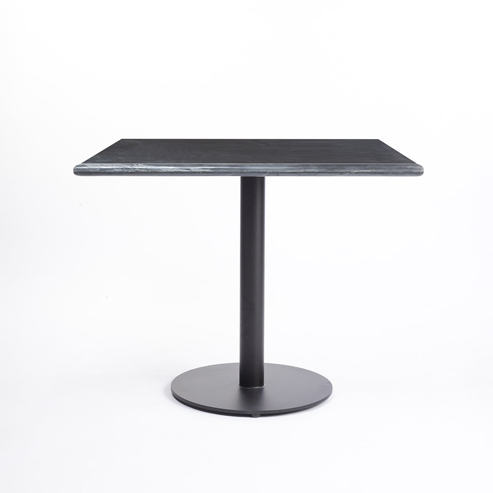 Cleo Black Marble Square Restaurant Table with Metal