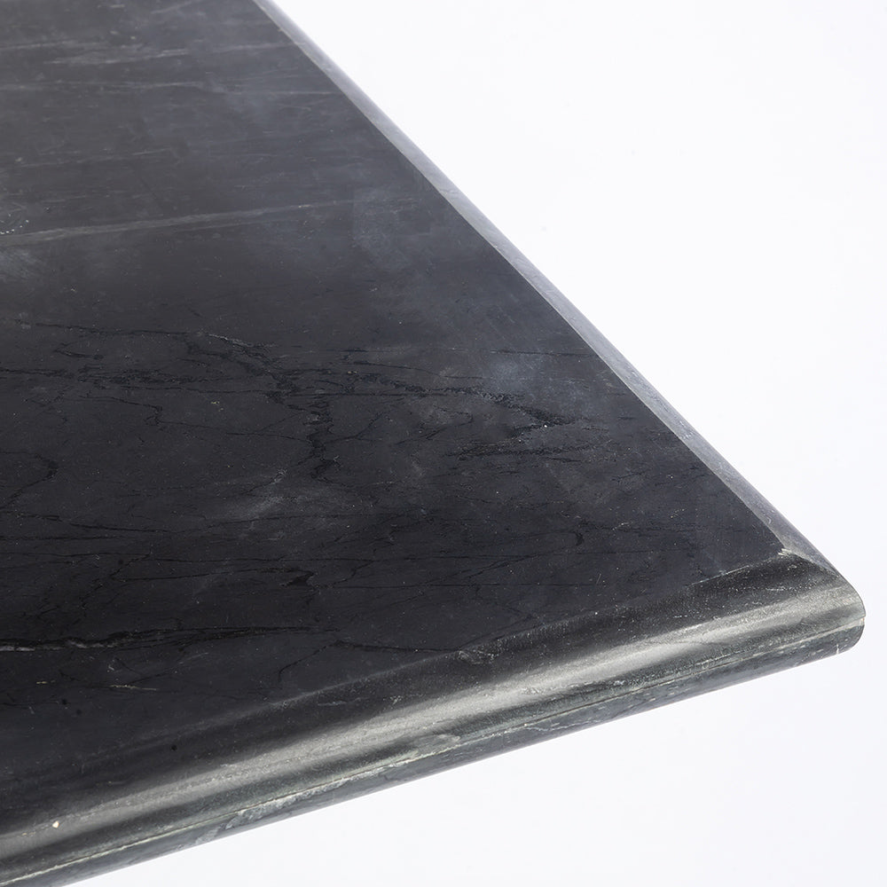 Cleo Black Marble Square Restaurant Table with Metal