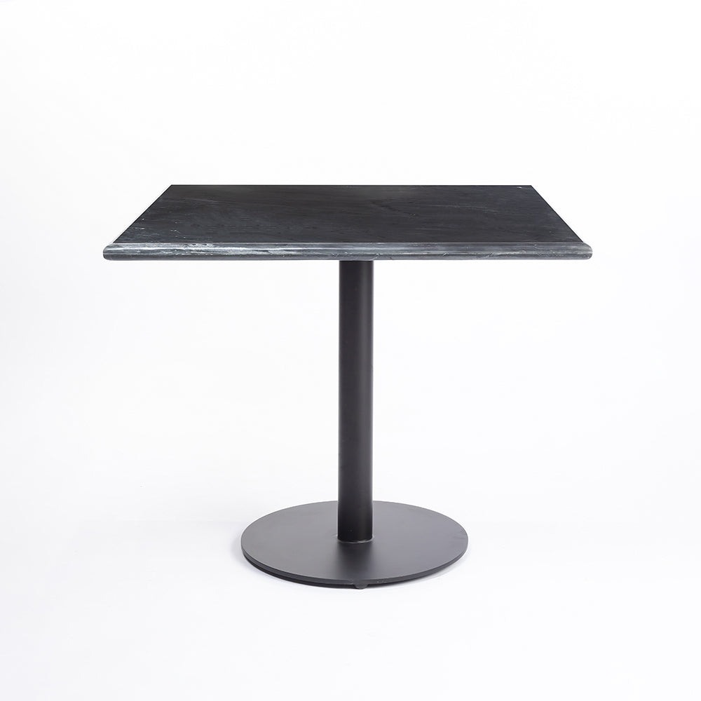 Cleo Black Marble Square Restaurant Table with Metal