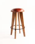 Wooden Figaro Leather Bar Chair