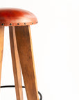Wooden Figaro Leather Bar Chair