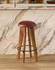 Wooden Figaro Leather Bar Chair