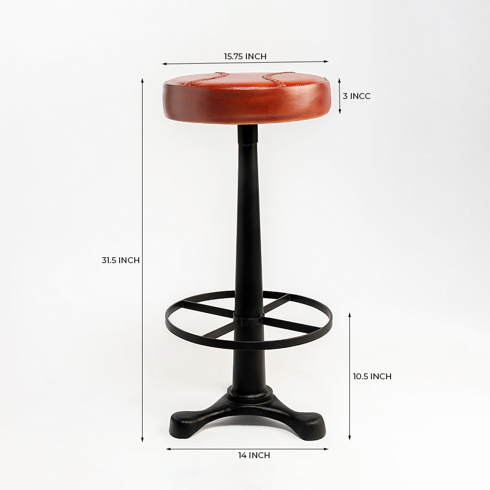 Macron Leather Bar Stool Chair