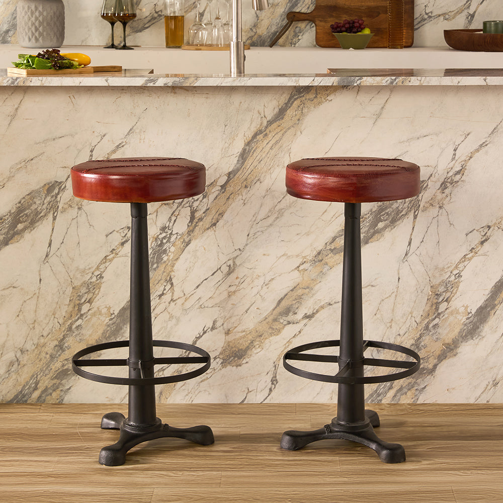 Macron Leather Bar Stool Chair