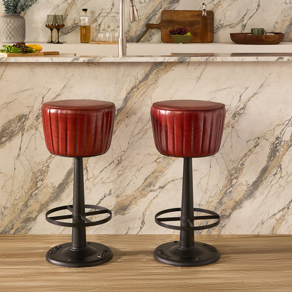 Aurelia Leather Bar Stool Chair