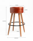 Wooden Havana Leather Bar Chair