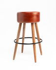 Wooden Havana Leather Bar Chair