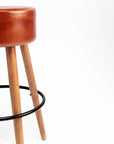 Wooden Havana Leather Bar Chair