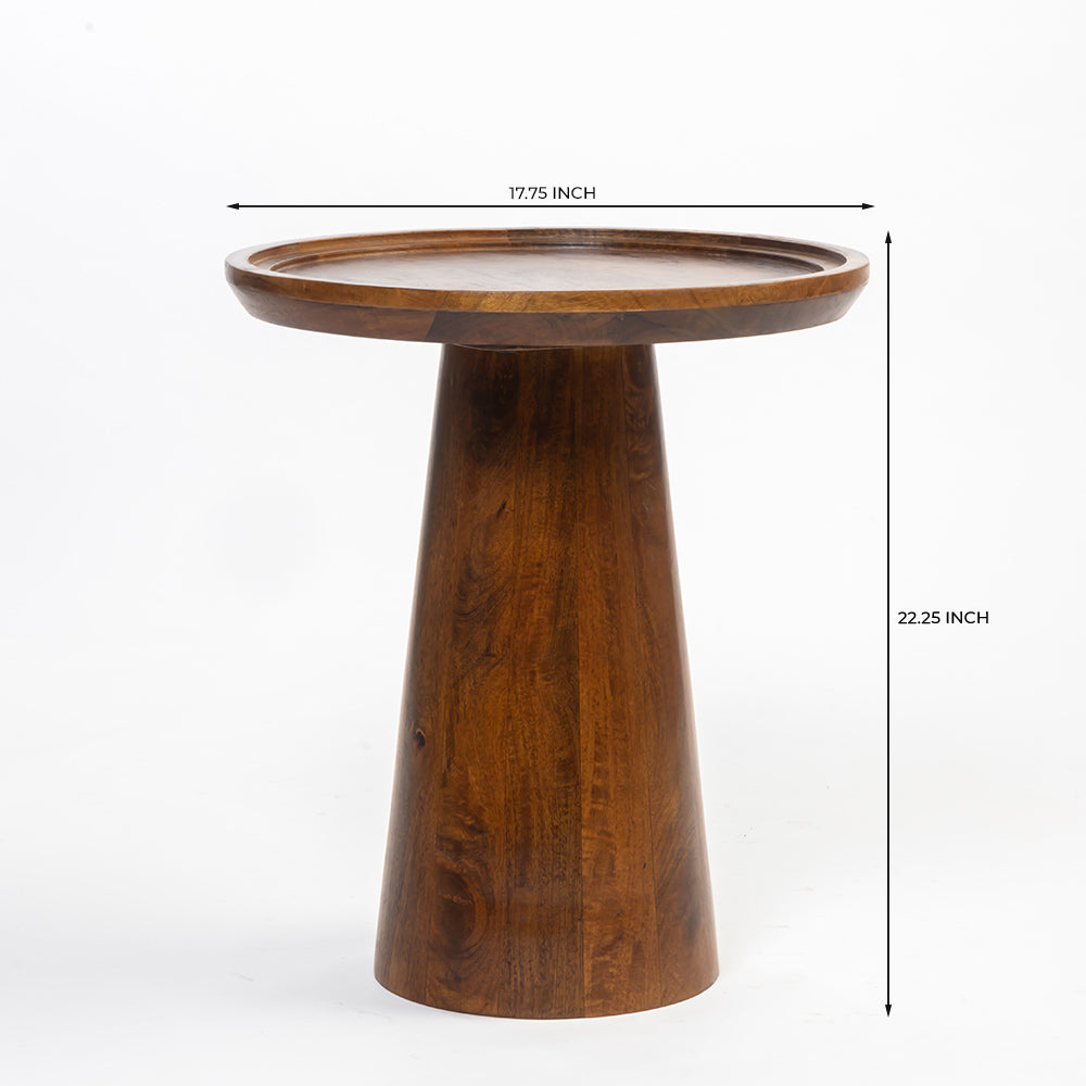 Brown Mango Wood Round Coffee Table - Medium