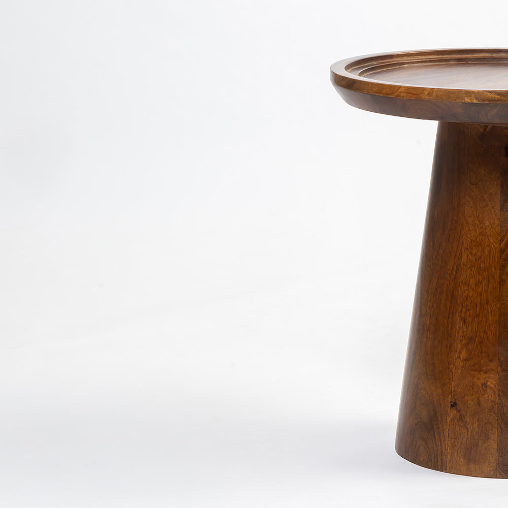 Brown Mango Wood Round Coffee Table Set of 3