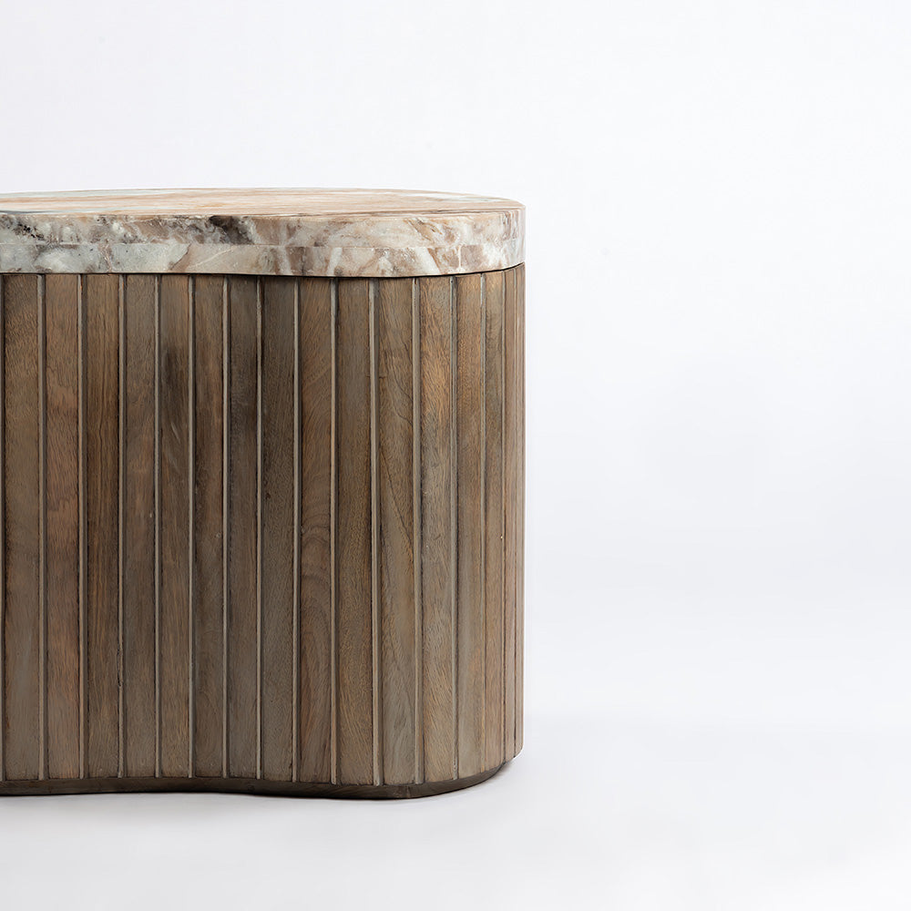 Wooden Norweg Coffee Table with Marble