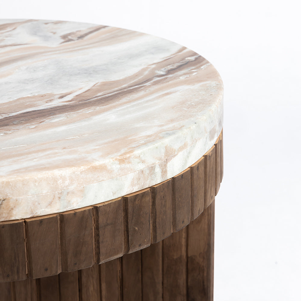 Wooden Sevyn Coffee Table with Marble