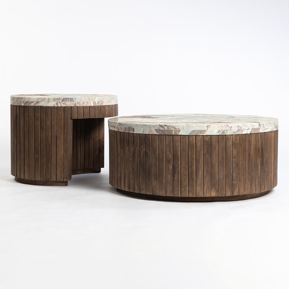 Wooden Sevyn Coffee Table with Marble