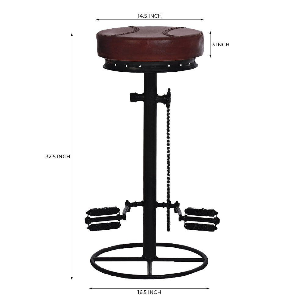 Merelise Bloom Leather Bar Stool Chair