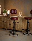 Sylvara Hanz Leather Bar Chair