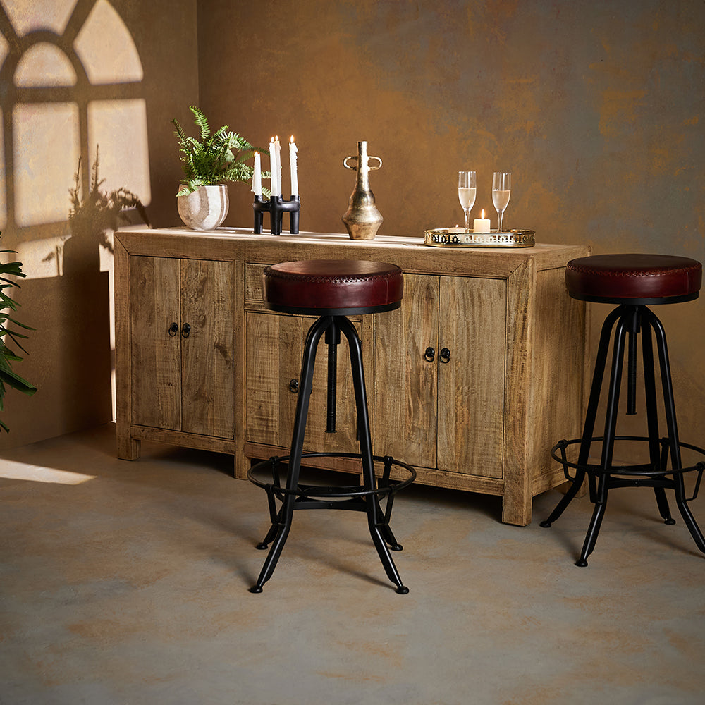 Valoréa Jewel Leather Bar Stool Chair