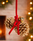 Golden Pine Cones Bell Ornament