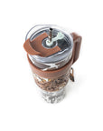 Wide Wyoming Tumbler In Brown And White with Tooling