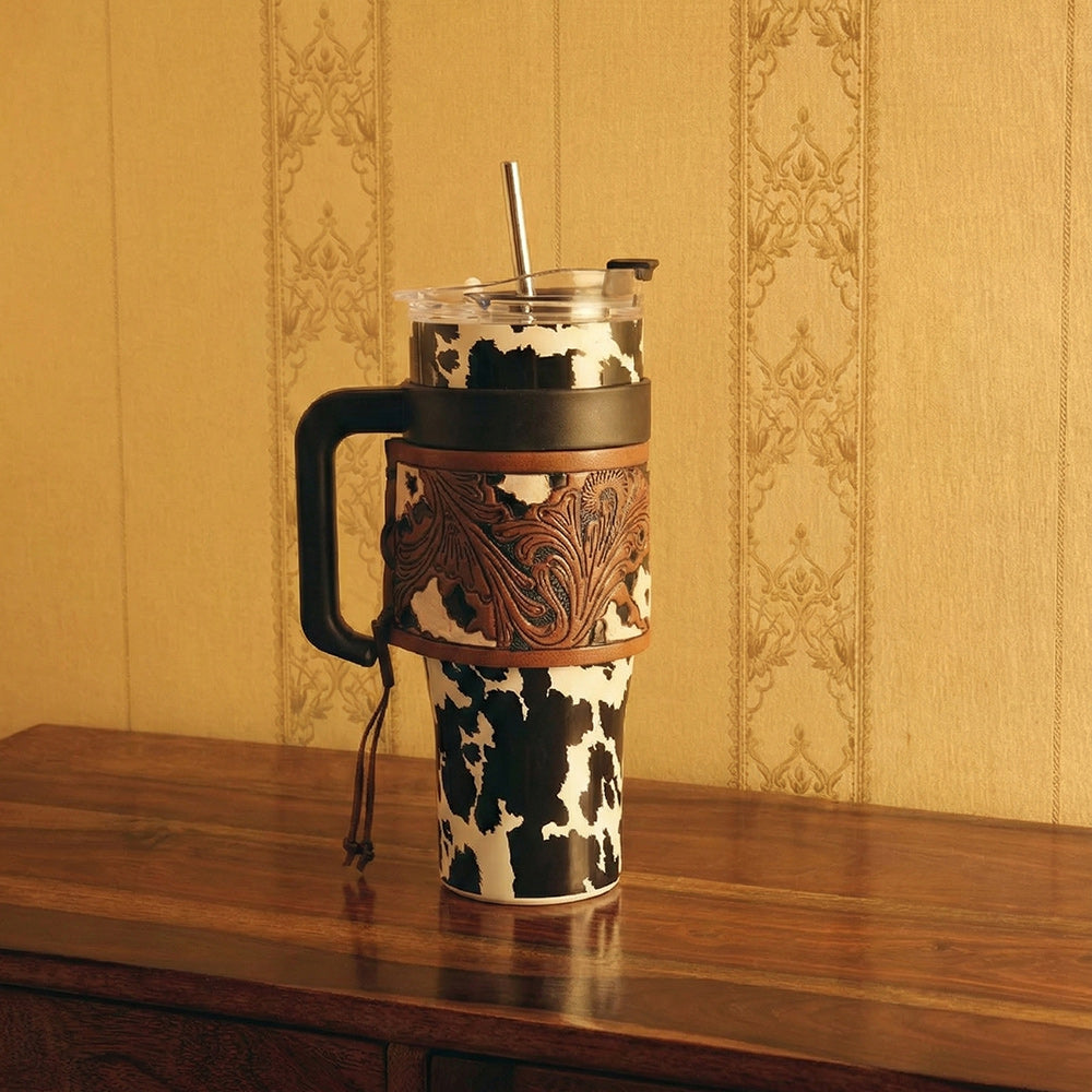 Wide Wyoming Tumbler In Black and White - With Tooling