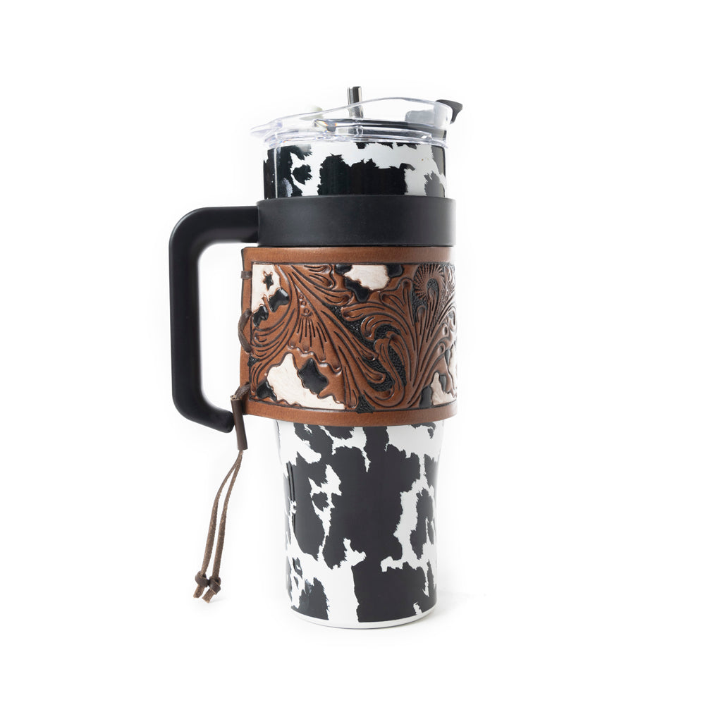 Wide Wyoming Tumbler In Black and White - With Tooling