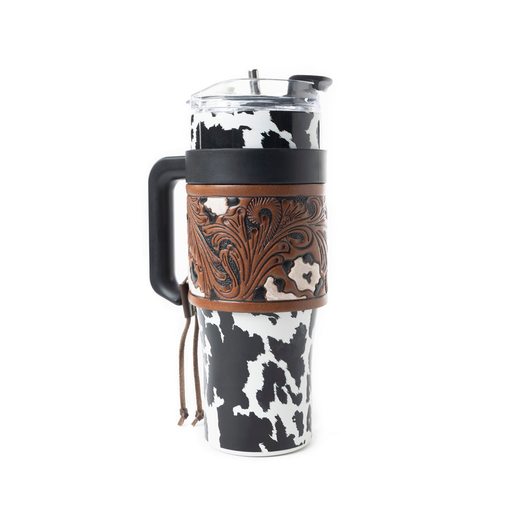 Wide Wyoming Tumbler In Black and White - With Tooling