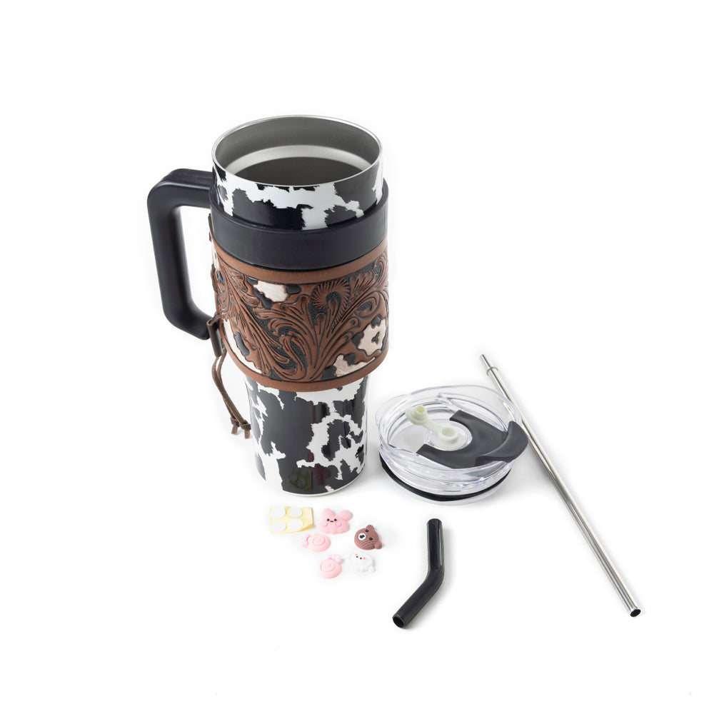 Wide Wyoming Tumbler In Black and White - With Tooling
