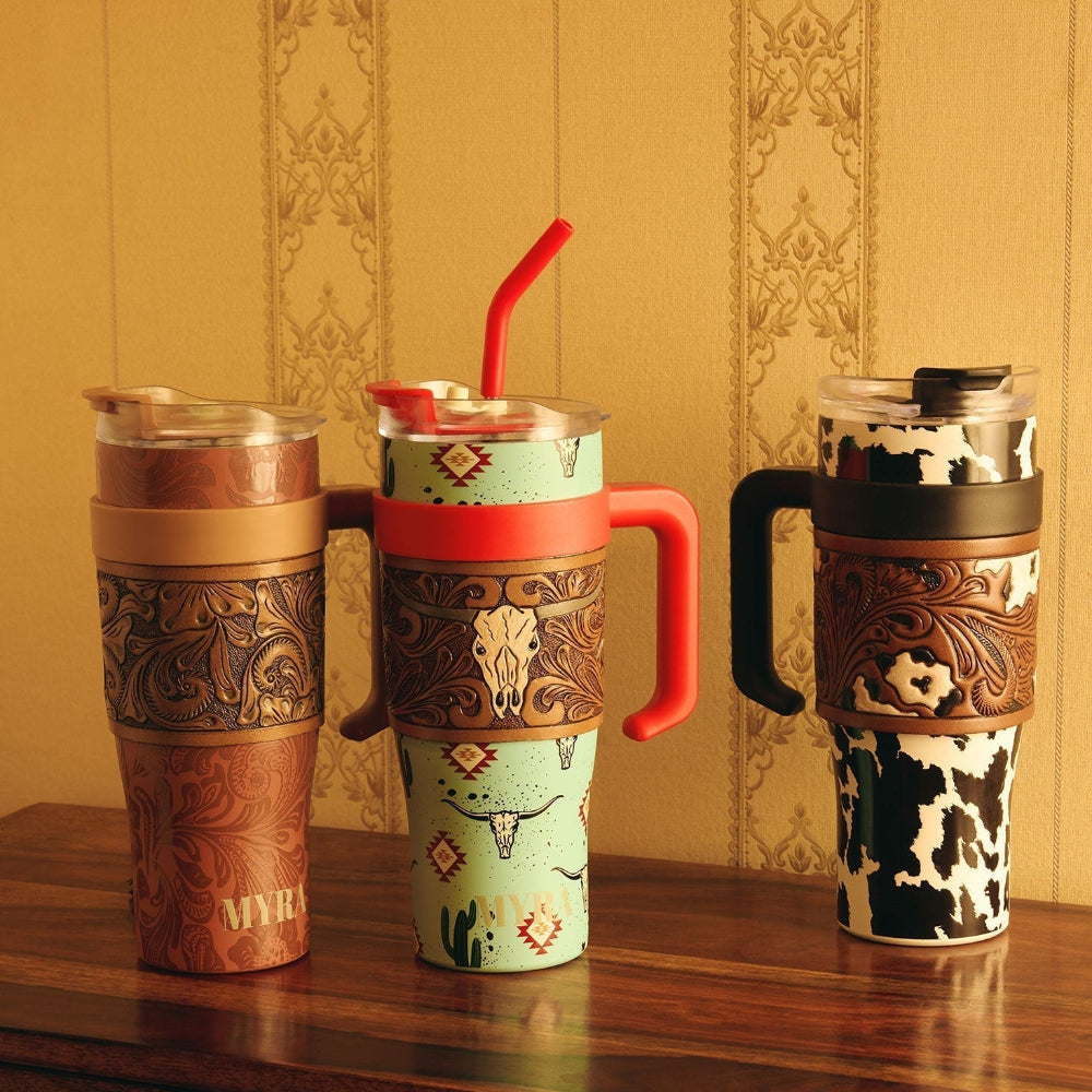 Wide Wyoming Tumbler In Black and White - With Tooling