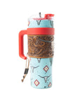 Wide Wyoming Tumbler In Sea Blue with Tooling