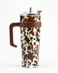 Wide Wyoming Tumbler In Brown and White