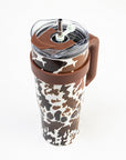 Wide Wyoming Tumbler In Brown and White