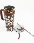 Wide Wyoming Tumbler In Brown and White