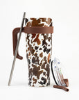 Wide Wyoming Tumbler In Brown and White