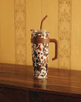 Wide Wyoming Tumbler In Brown and White
