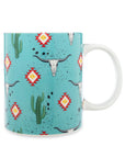 Sippin’ In The South Ceramic Mug In Cactus Geometry