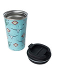 Western Trail Brew Stainless Steel Mug In Cactus Geometry