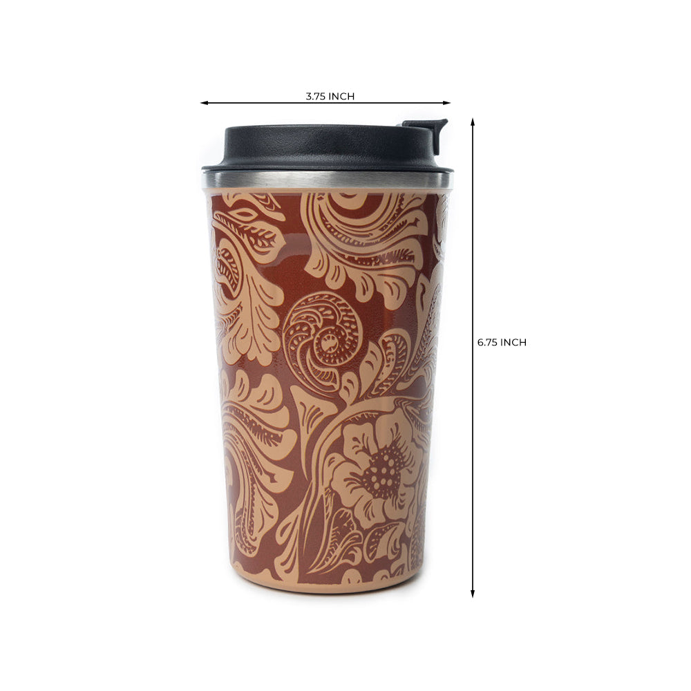 Western Trail Brew Stainless Steel Mug In Brown Baroque
