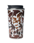 Western Trail Brew Stainless Steel Mug In Brown Leapard Print