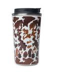 Western Trail Brew Stainless Steel Mug In Brown Leapard Print