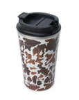 Western Trail Brew Stainless Steel Mug In Brown Leapard Print