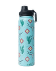 Moo & Bloom Stainless Steel Water Bottle In Cactus Geometry