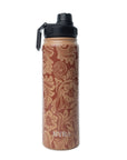 Moo & Bloom Stainless Steel Water Bottle In Brown Baroque