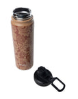 Moo & Bloom Stainless Steel Water Bottle In Brown Baroque