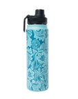Moo & Bloom Stainless Steel Water Bottle In Turquoise