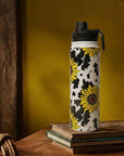 Moo & Bloom Stainless Steel Water Bottle In Sunflower Yellow