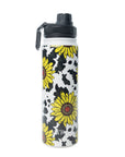 Moo & Bloom Stainless Steel Water Bottle In Sunflower Yellow