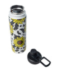 Moo & Bloom Stainless Steel Water Bottle In Sunflower Yellow