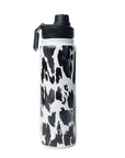 Moo & Bloom Stainless Steel Water Bottle In Black Leopard Print